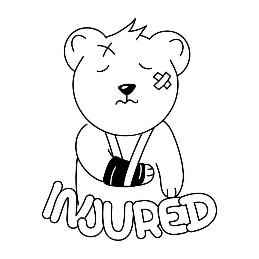 Trendy Injured Bear vector