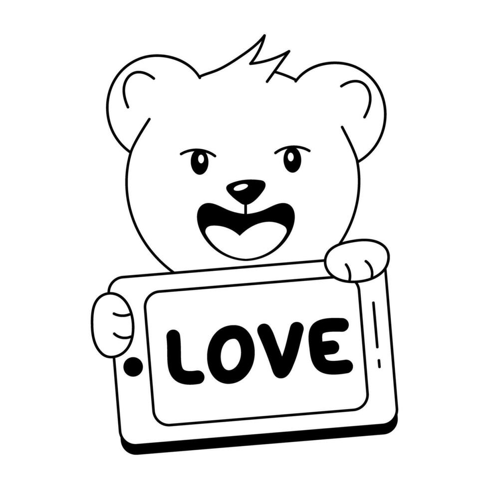 Trendy Teddy Love vector