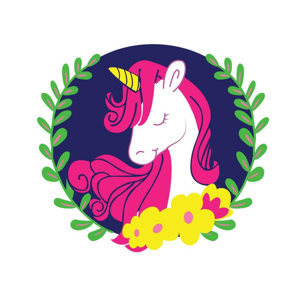 beauty unicorn logo icon element vector