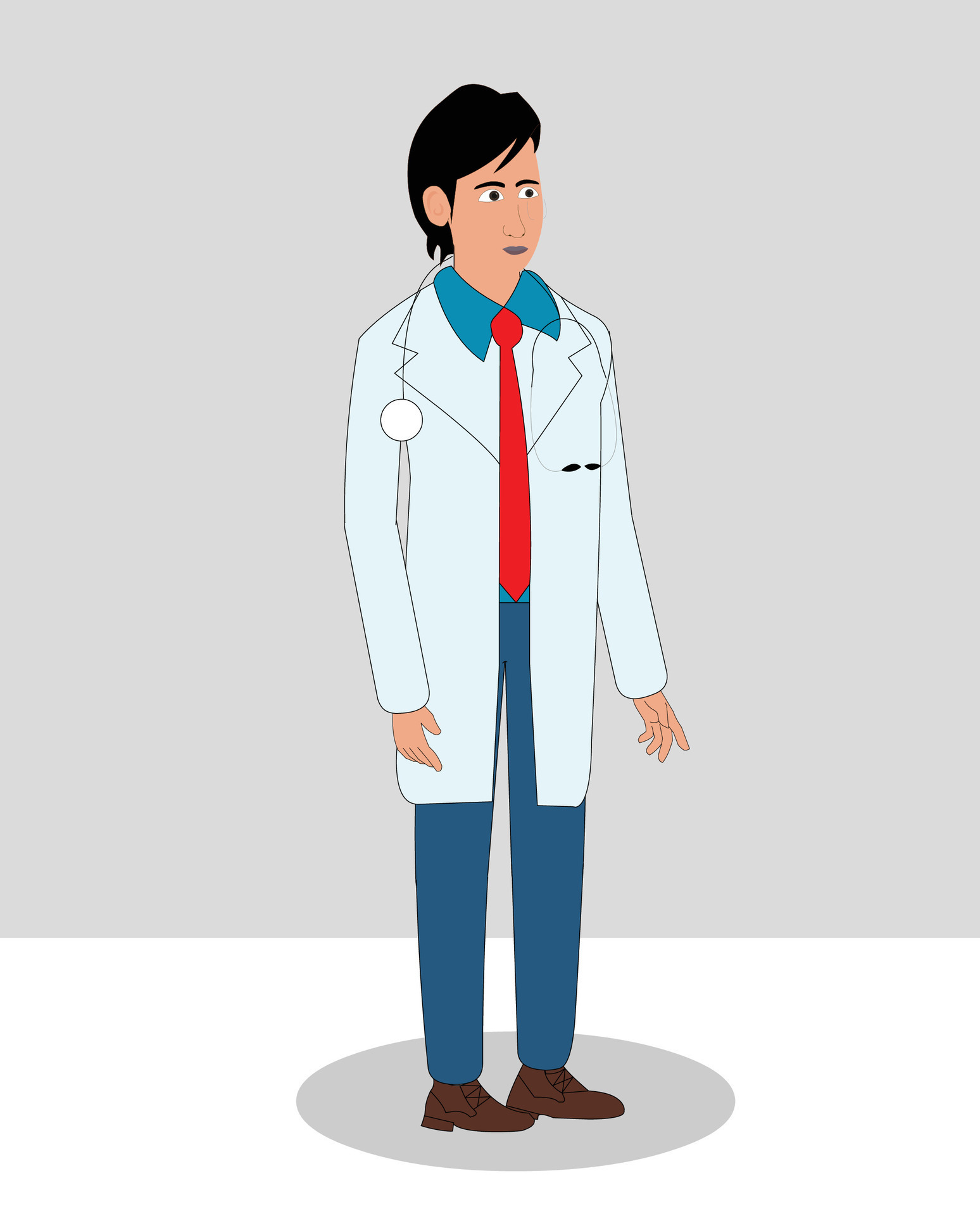 Doctor 2d cartoon character three quarter view 30513049 Vector Art at ...