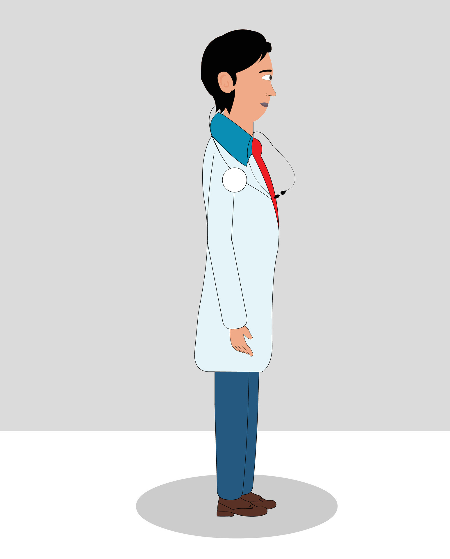 Doctor 2d cartoon character side view 30513051 Vector Art at Vecteezy