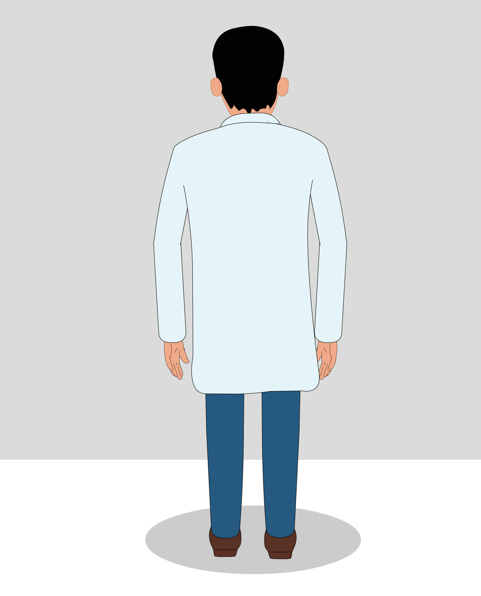 Doctor 2d cartoon character back view 30513058 Vector Art at Vecteezy