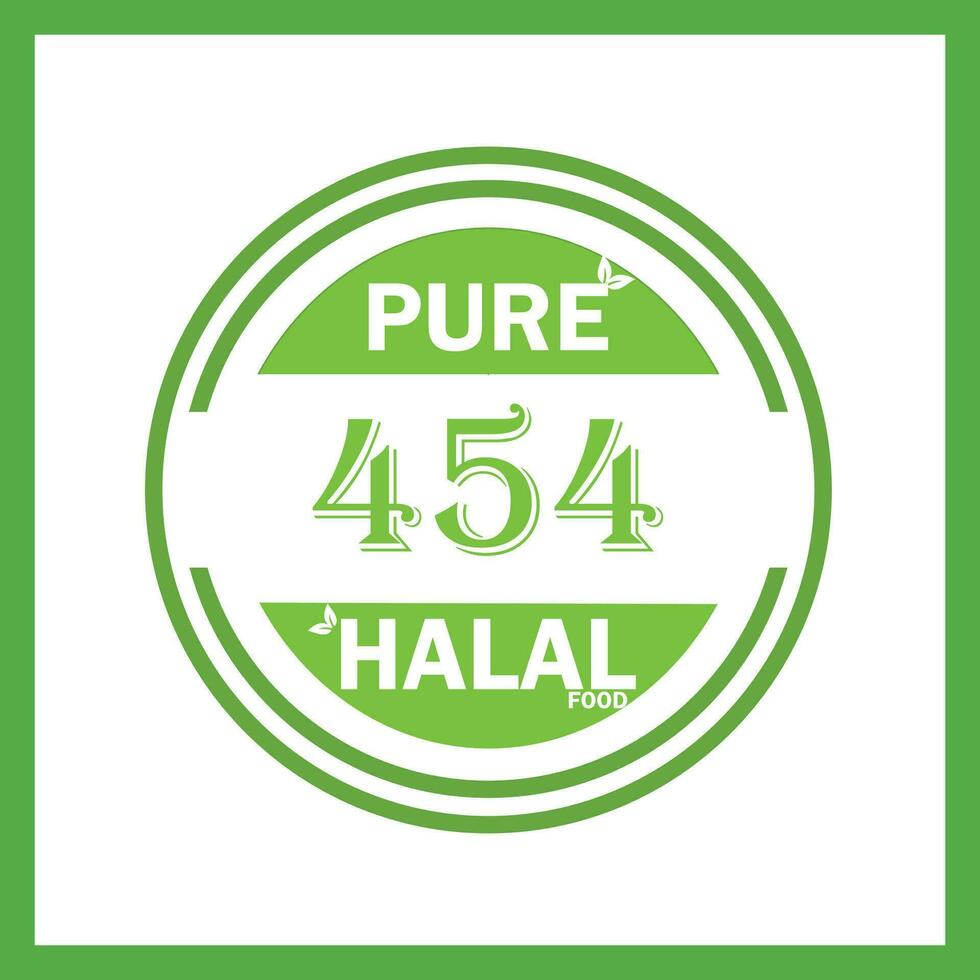 design with halal leaf  design 454 vector