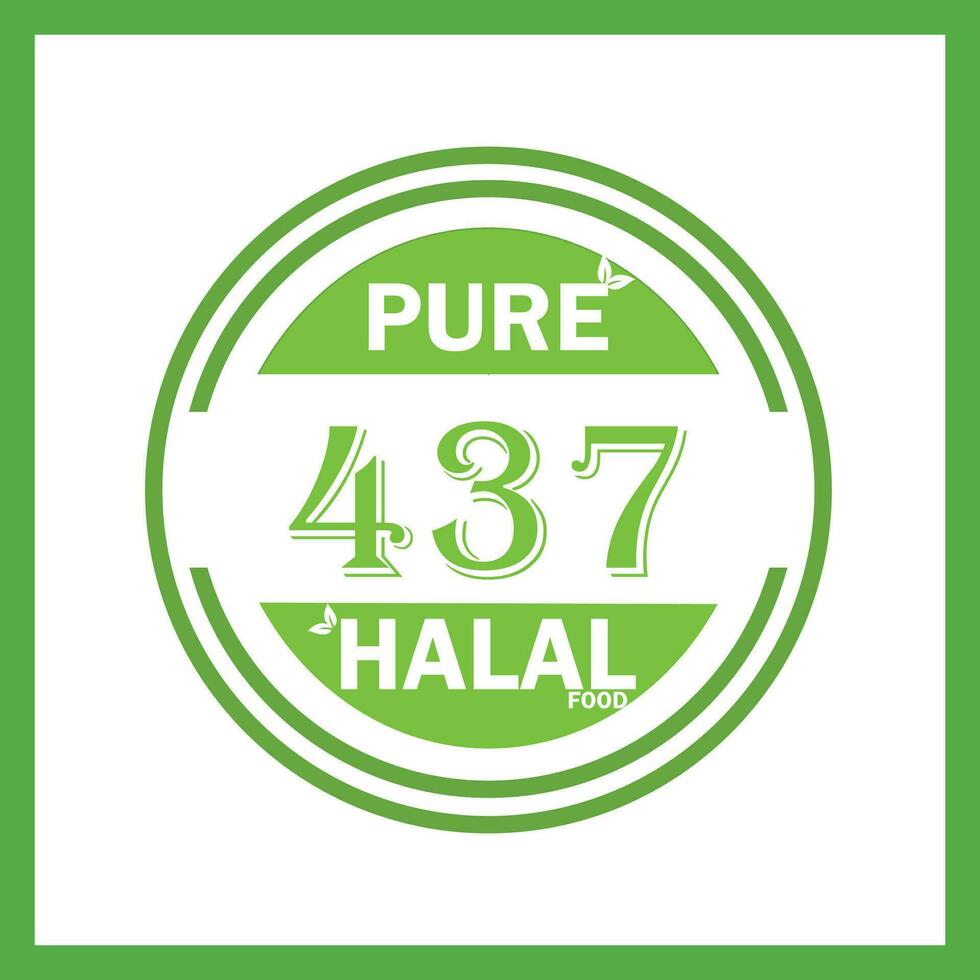 design with halal leaf design 437 vector