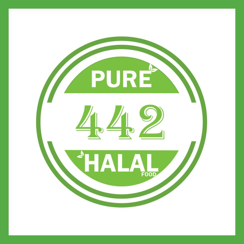 design with halal leaf design 442 vector