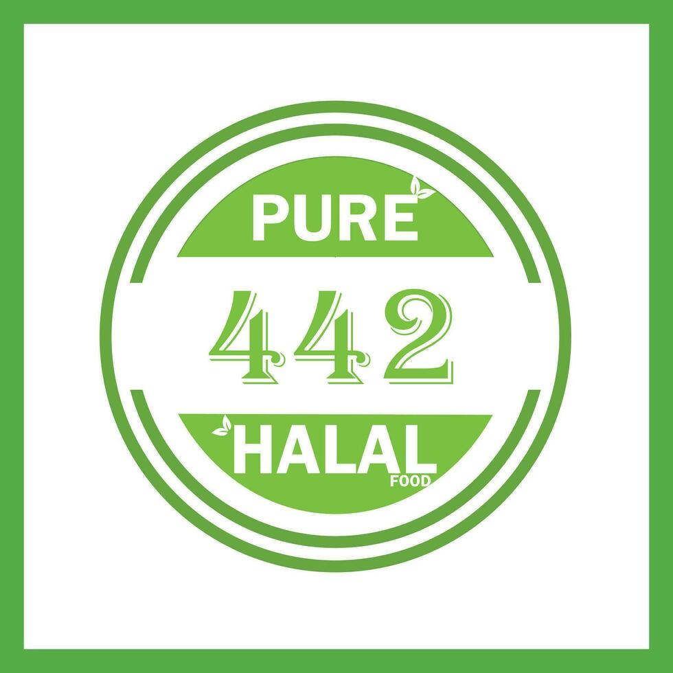 design with halal leaf design 442 vector