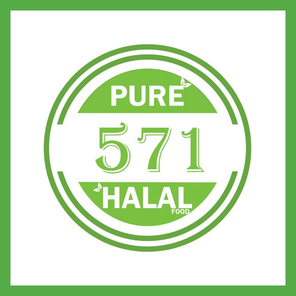 diseño con halal hoja diseño 571 vector