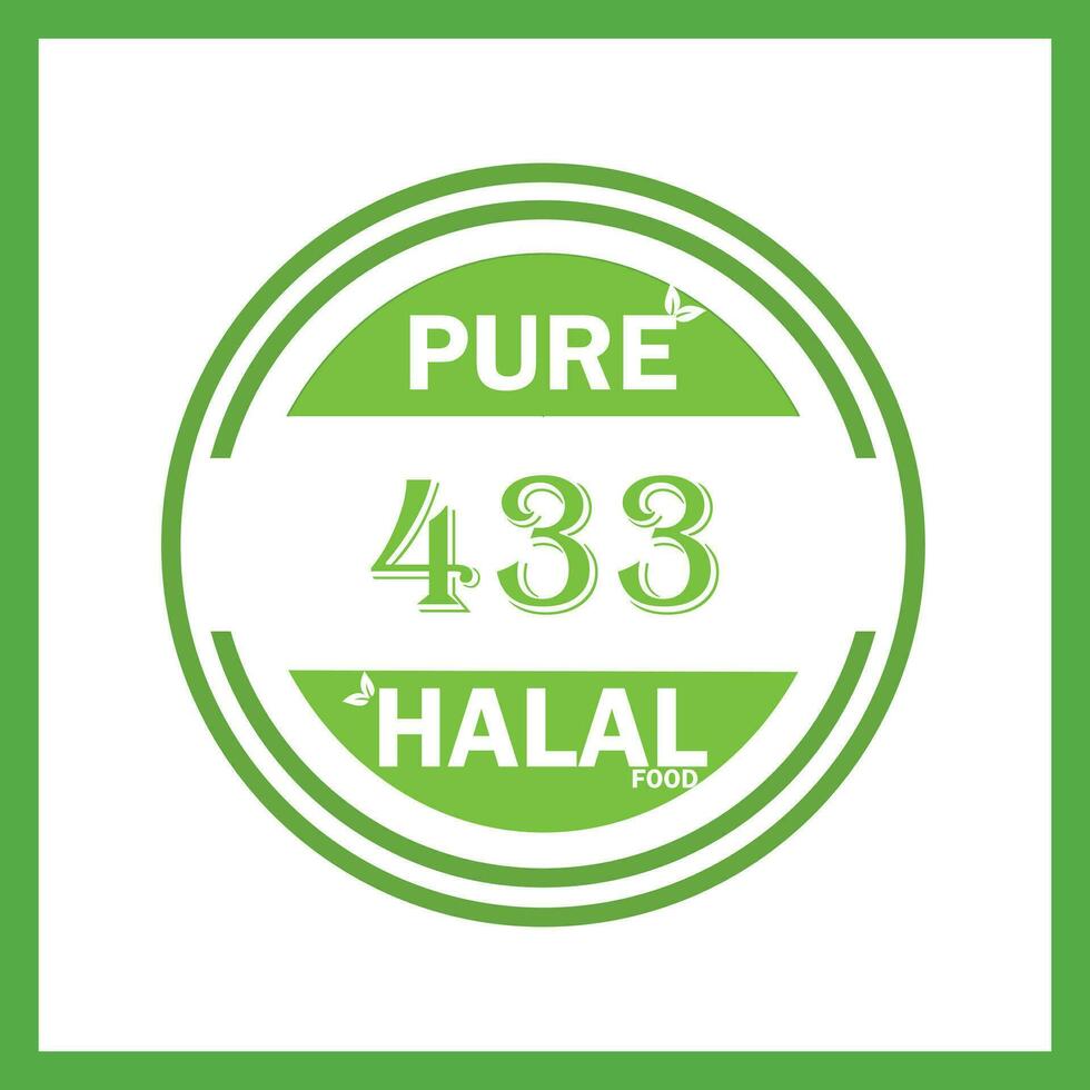 design with halal leaf design 433 vector