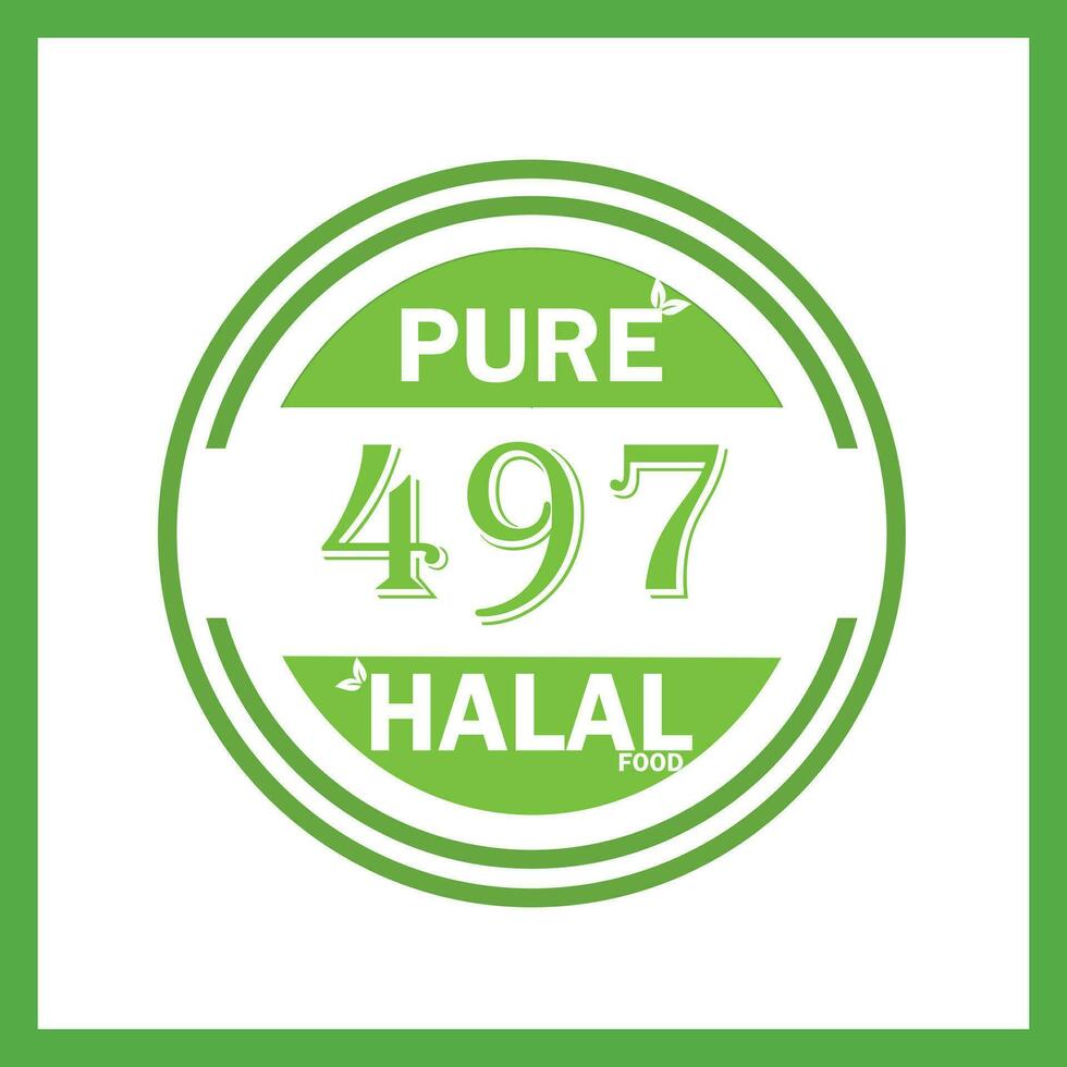 design with halal leaf design 497 vector