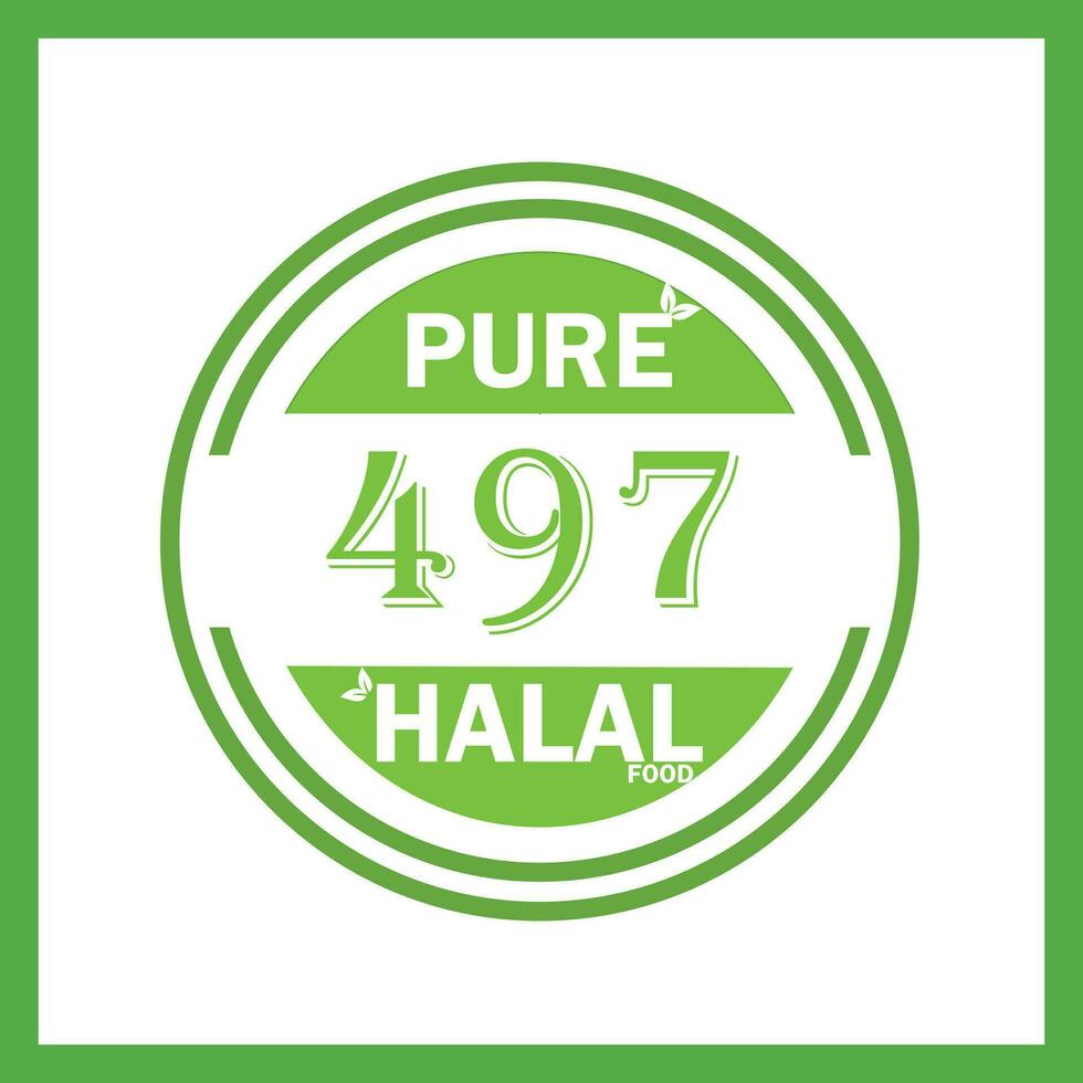 diseño con halal hoja diseño 497 vector