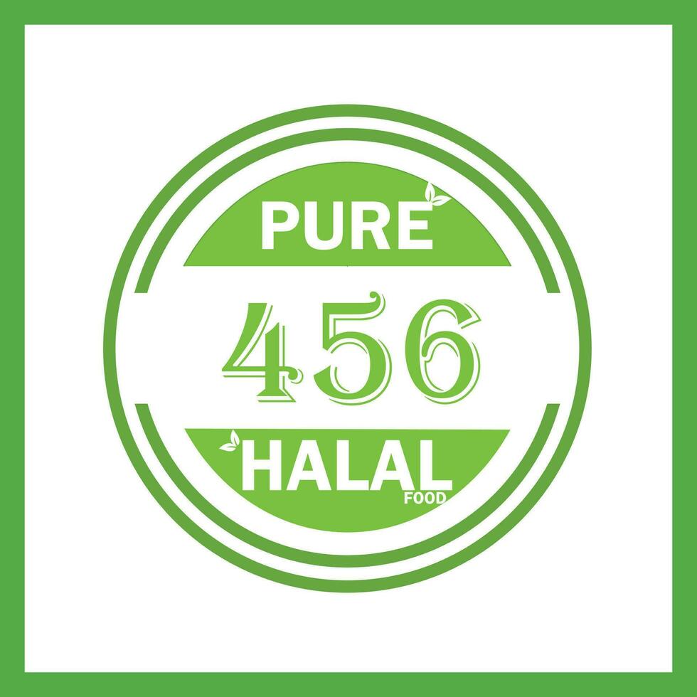 design with halal leaf  design 456 vector