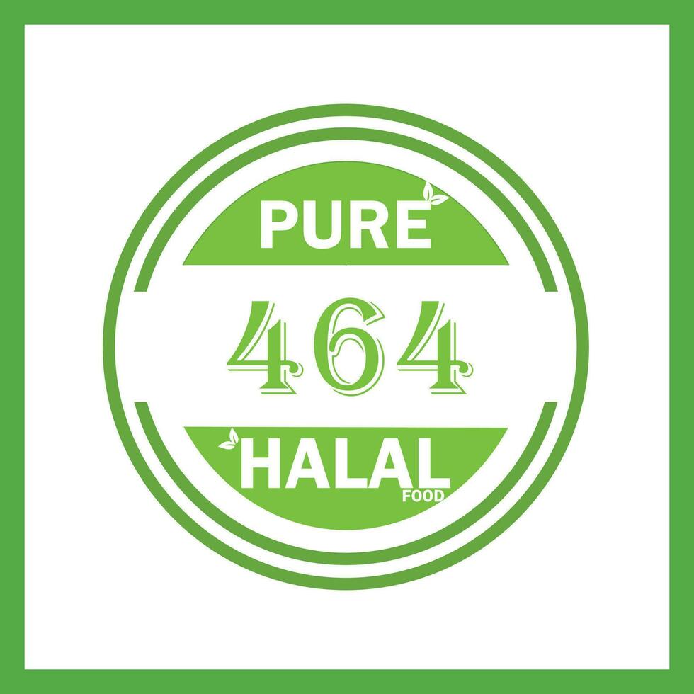 design with halal leaf  design 464 vector