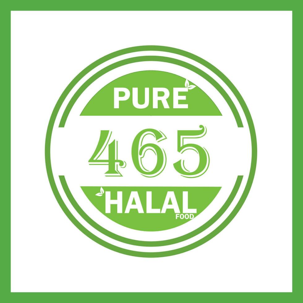 design with halal leaf  design 465 vector