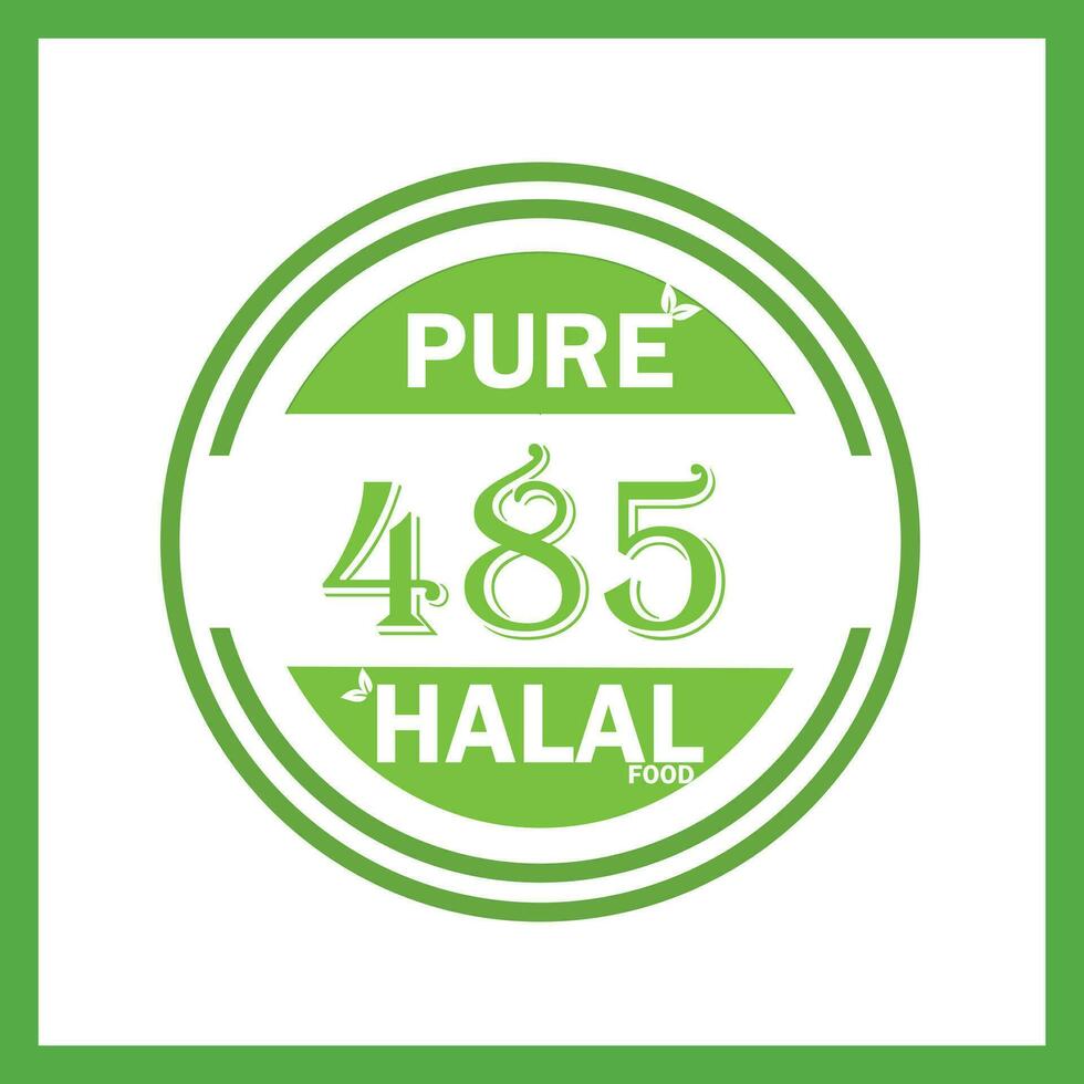 design with halal leaf  design 485 vector