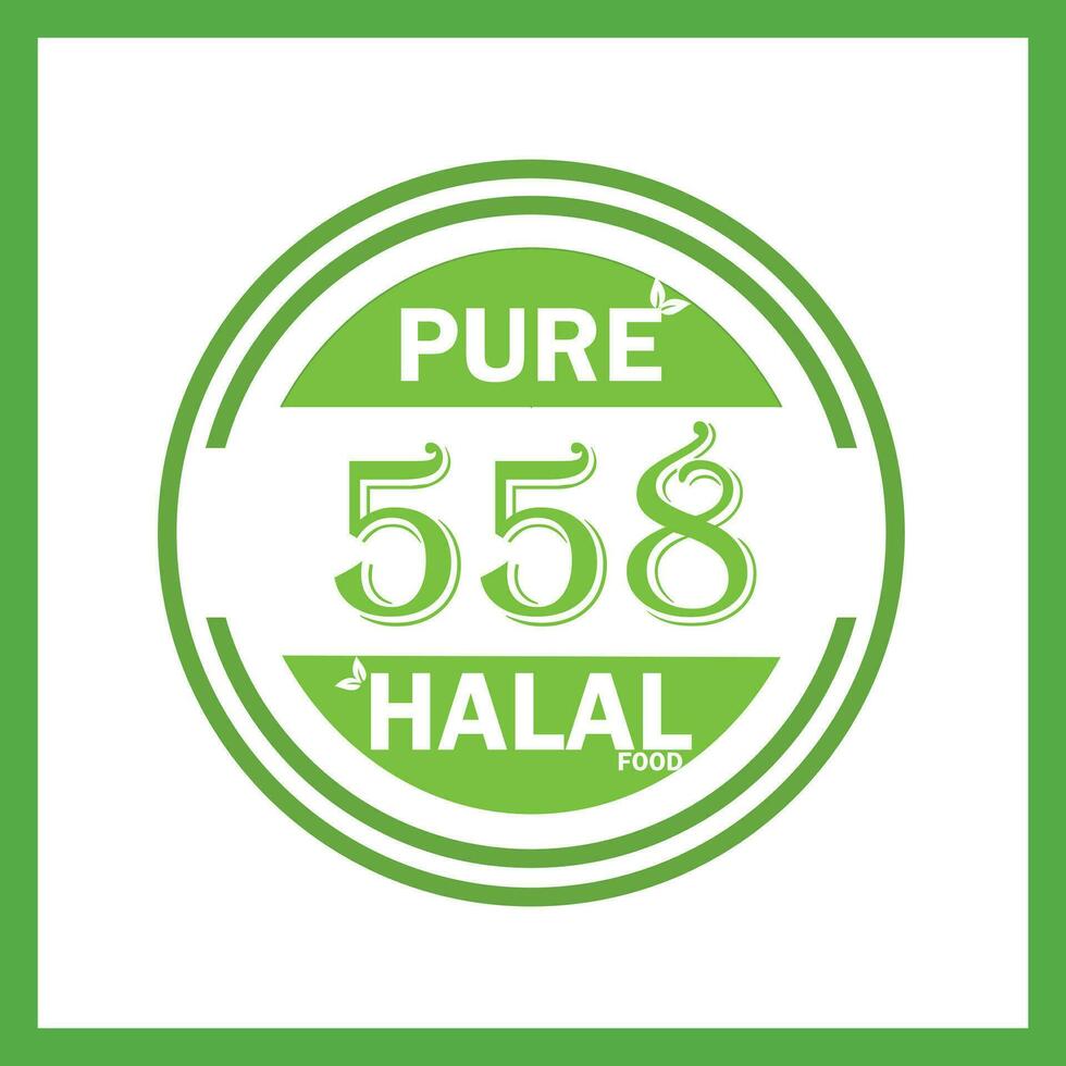 design with halal leaf design 558 vector