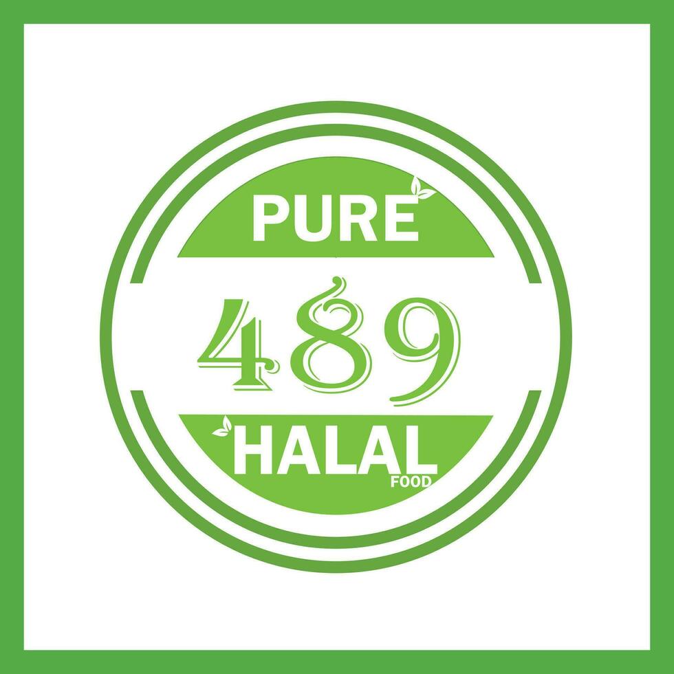 design with halal leaf  design 489 vector