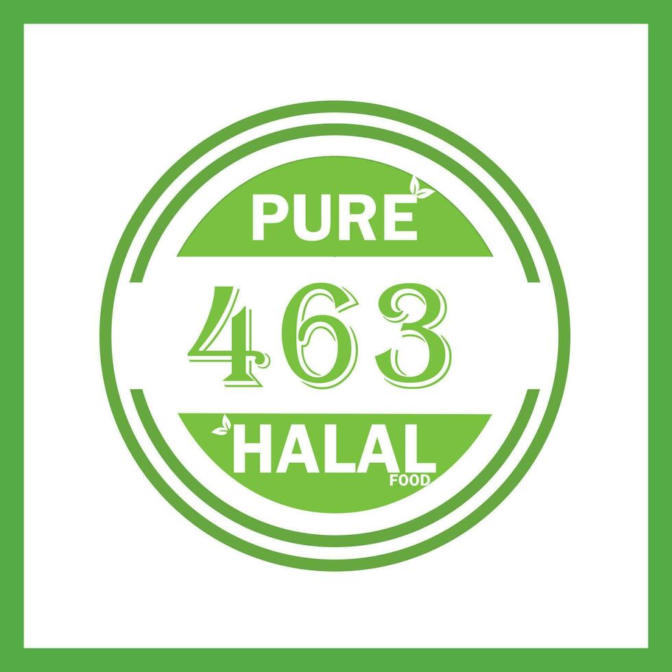 design with halal leaf  design 463 vector