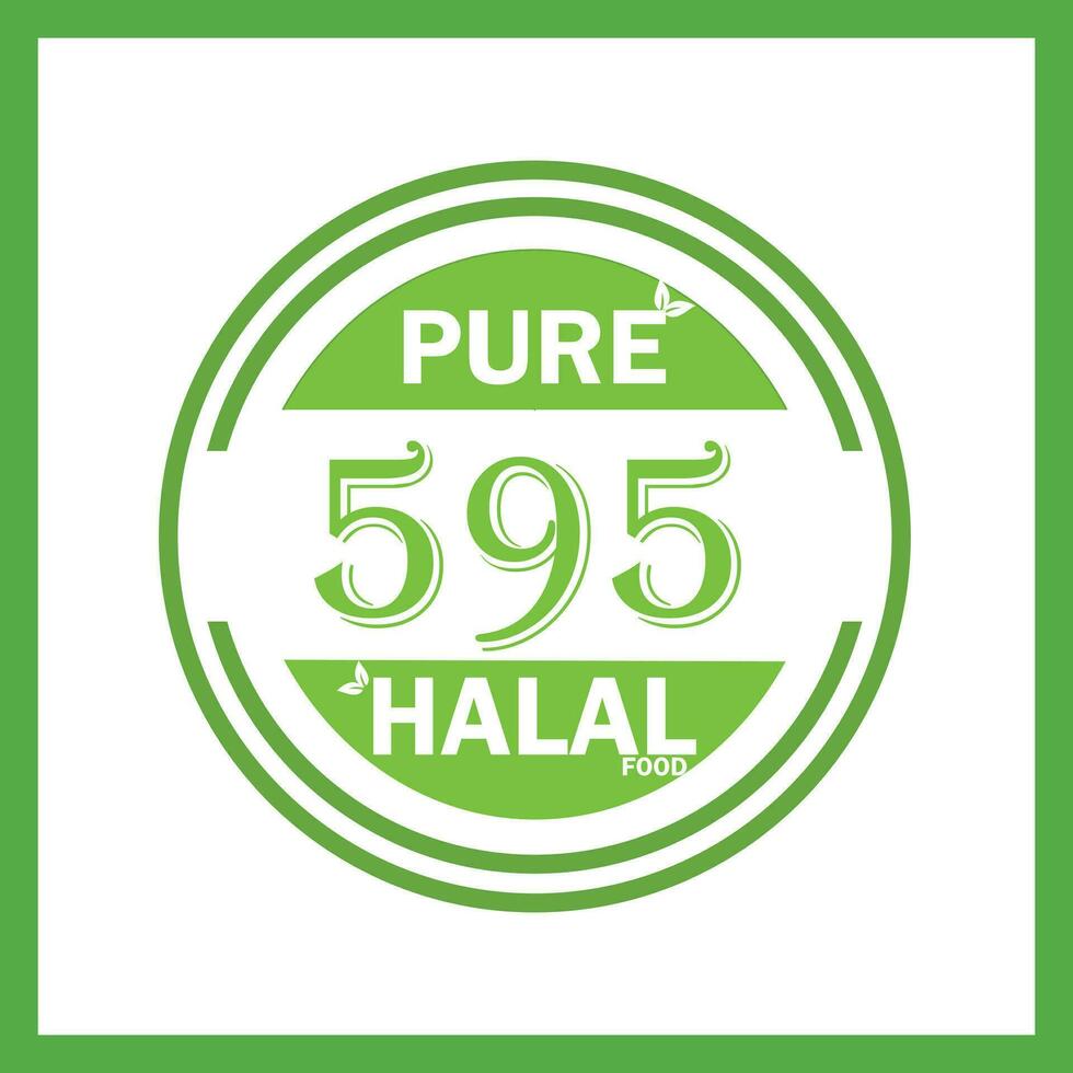 design with halal leaf design 595 vector
