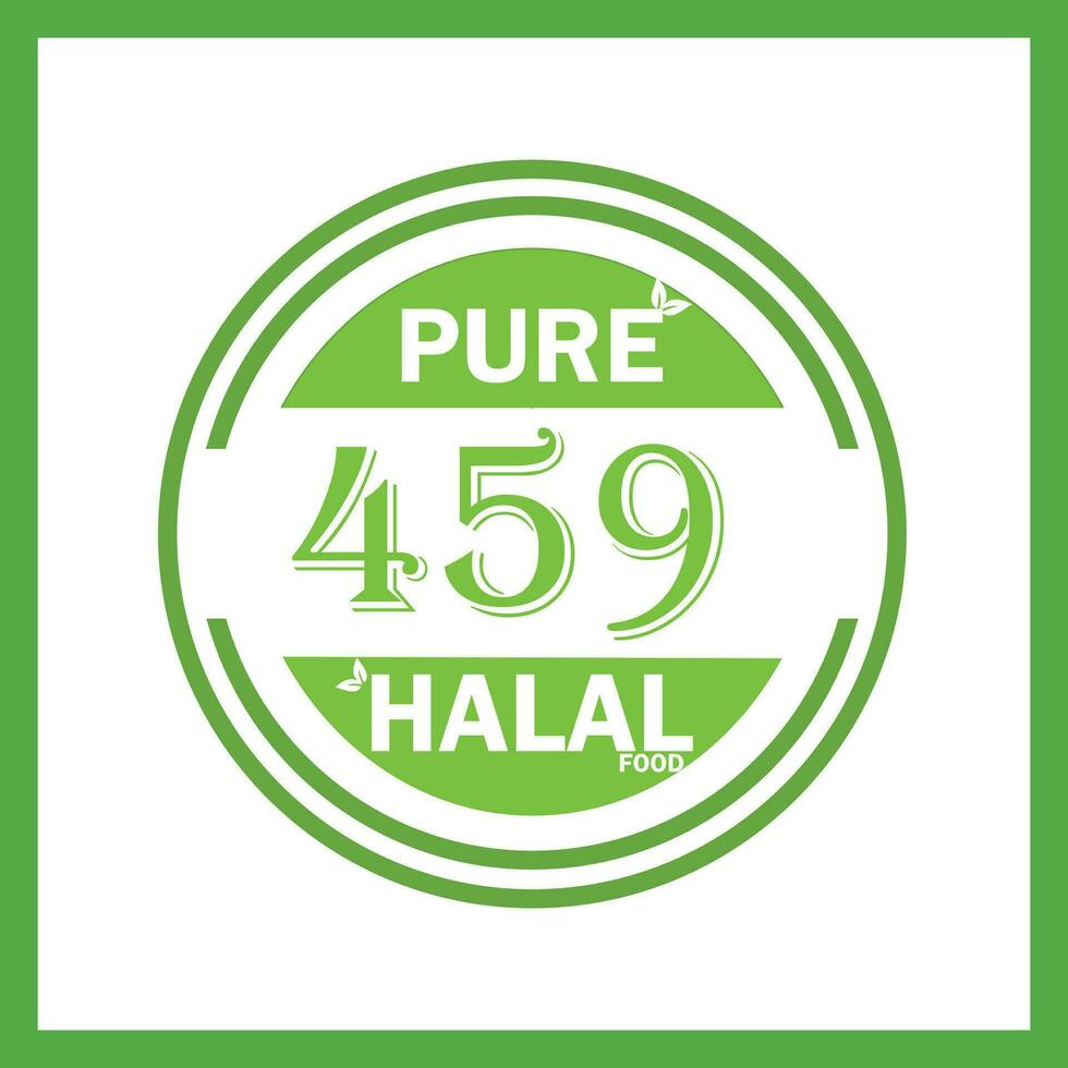 design with halal leaf  design 459 vector