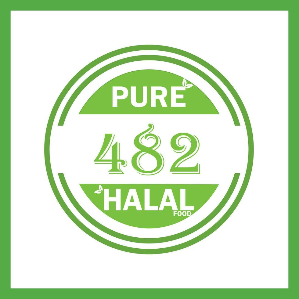 design with halal leaf  design 482 vector