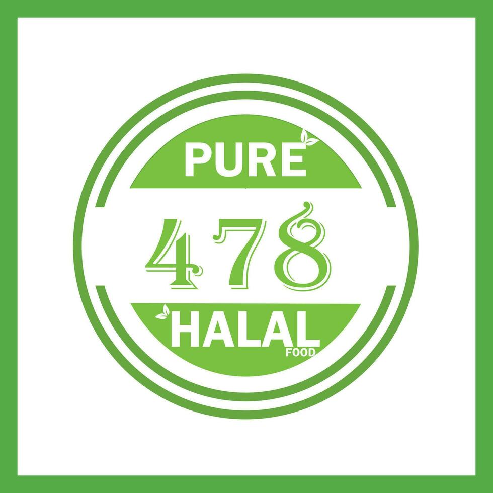 design with halal leaf  design 478 vector