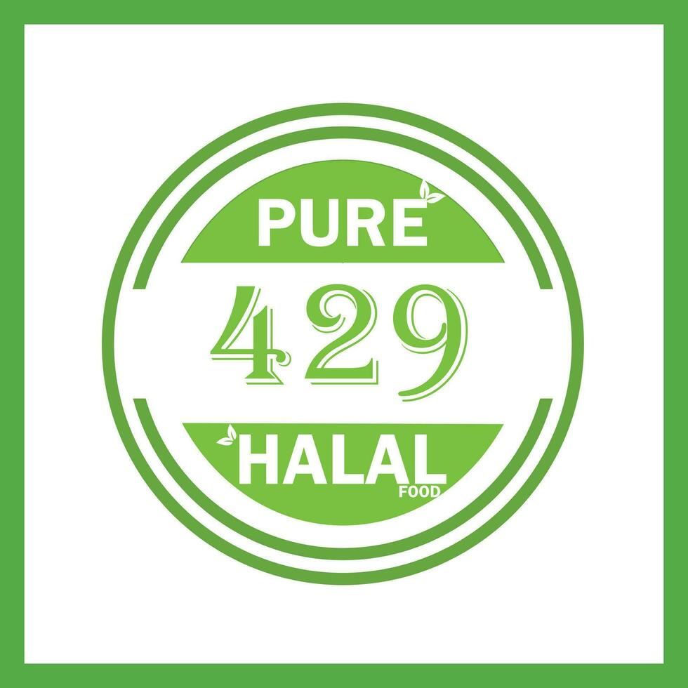 design with halal leaf design 429 vector