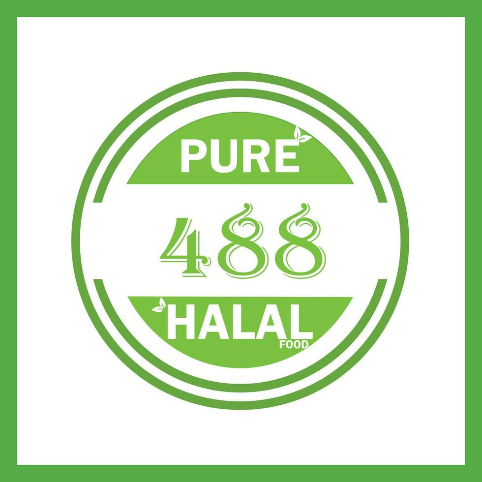 design with halal leaf  design 488 vector