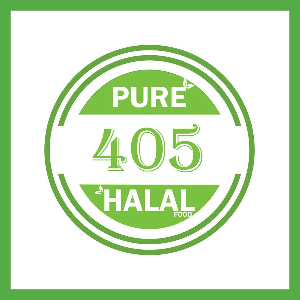 design with halal leaf design 405 vector