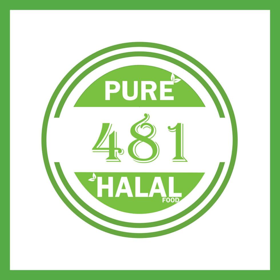 design with halal leaf  design 481 vector