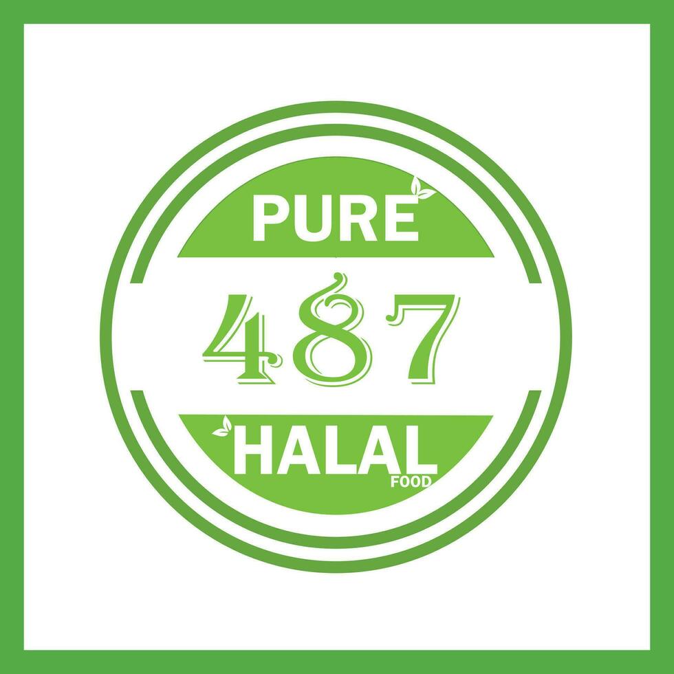 design with halal leaf design 487 vector