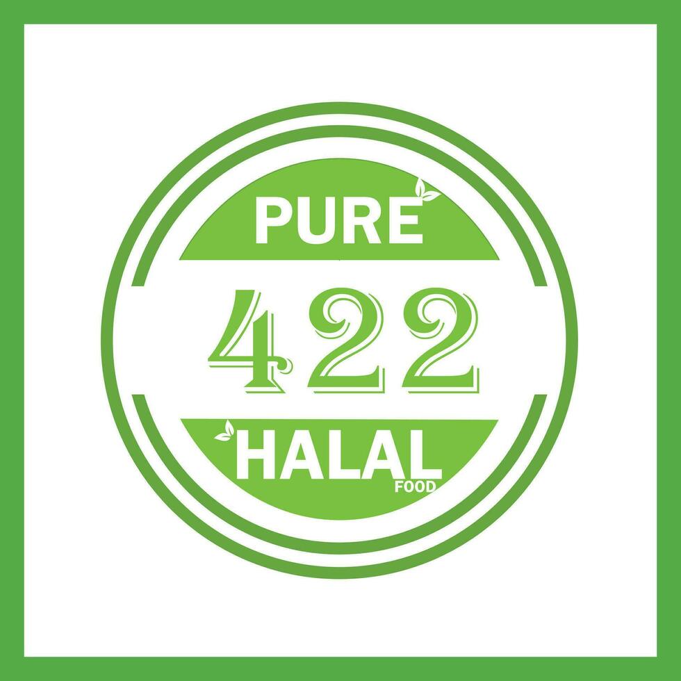 design with halal leaf design 422 vector