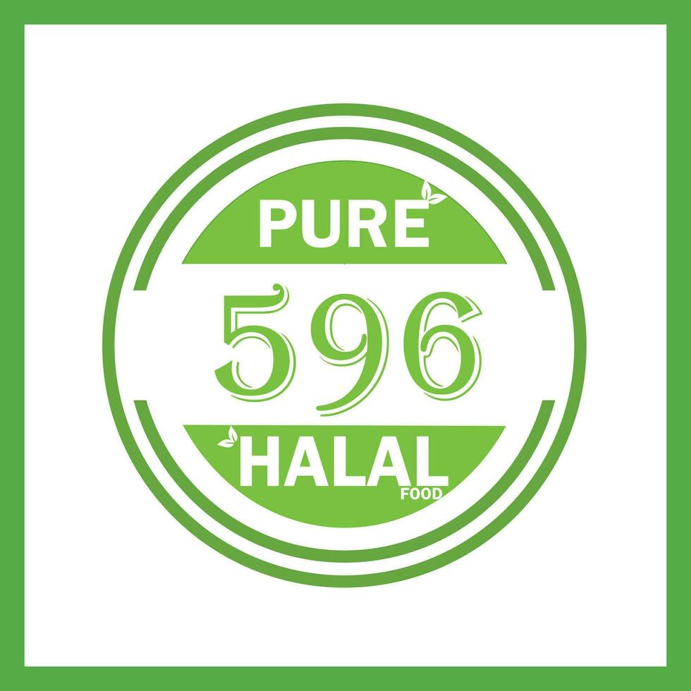 design with halal leaf design 596 vector