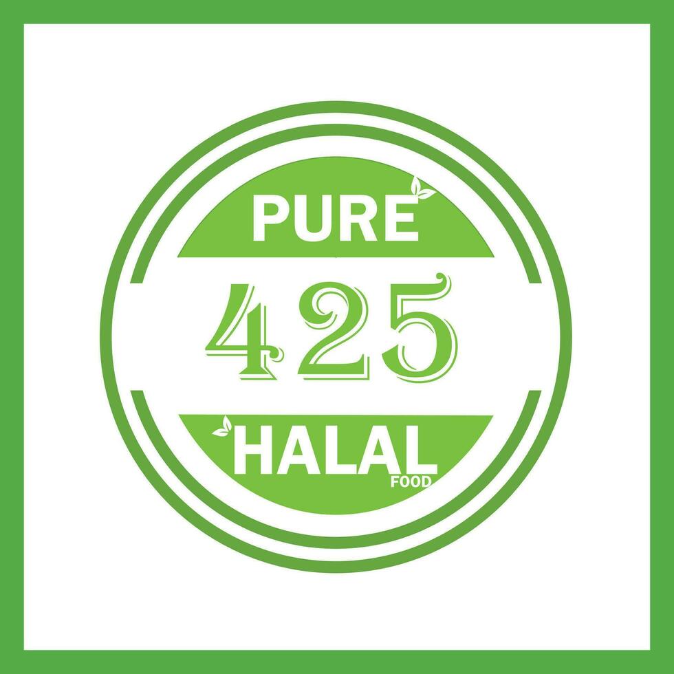 design with halal leaf design 425 vector