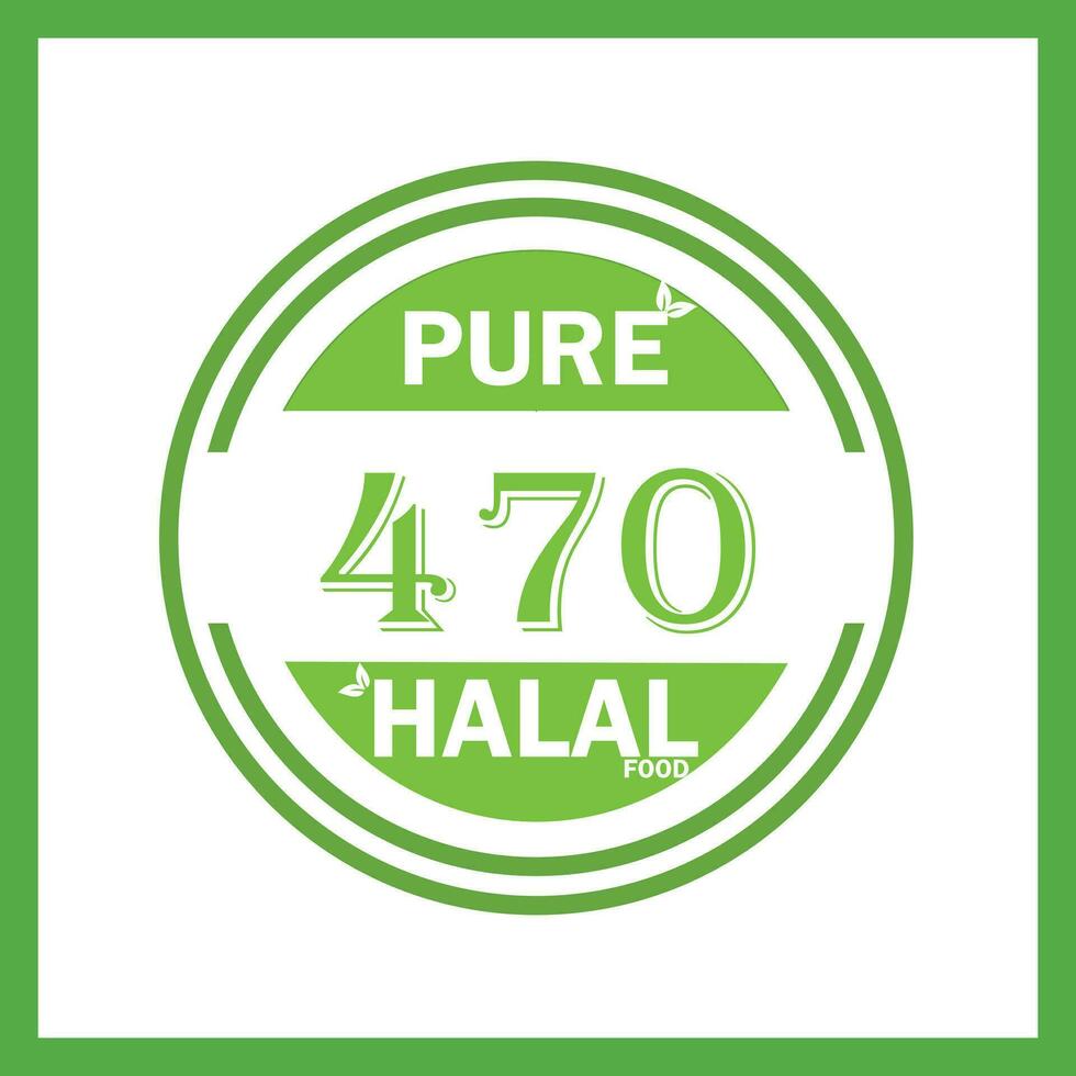 design with halal leaf  design 470 vector