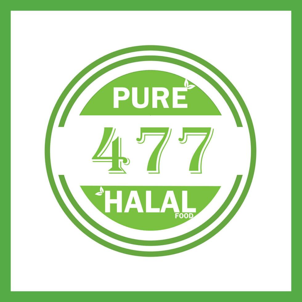 design with halal leaf  design 477 vector