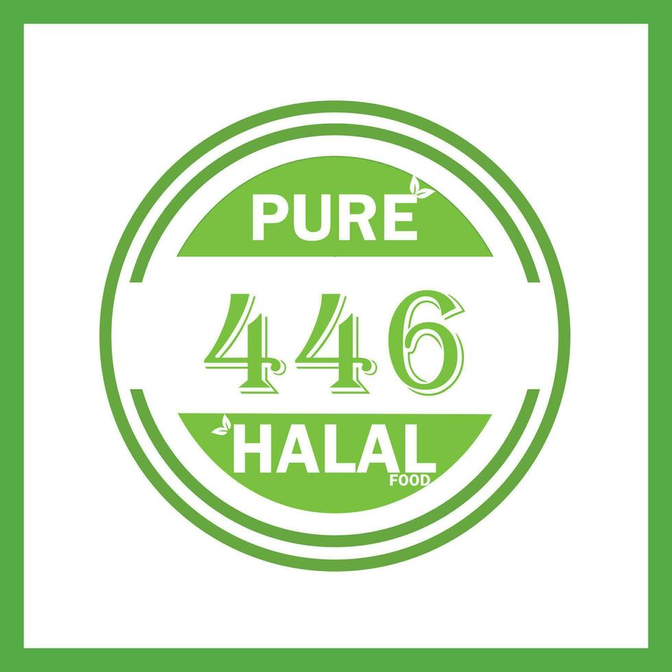 design with halal leaf design 446 vector