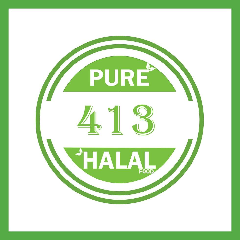 design with halal leaf design 413 vector