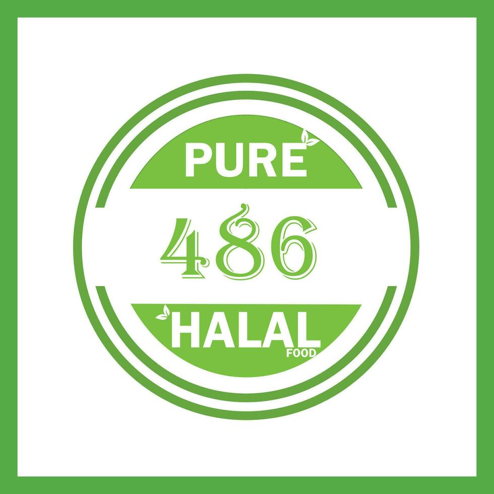 design with halal leaf  design 486 vector