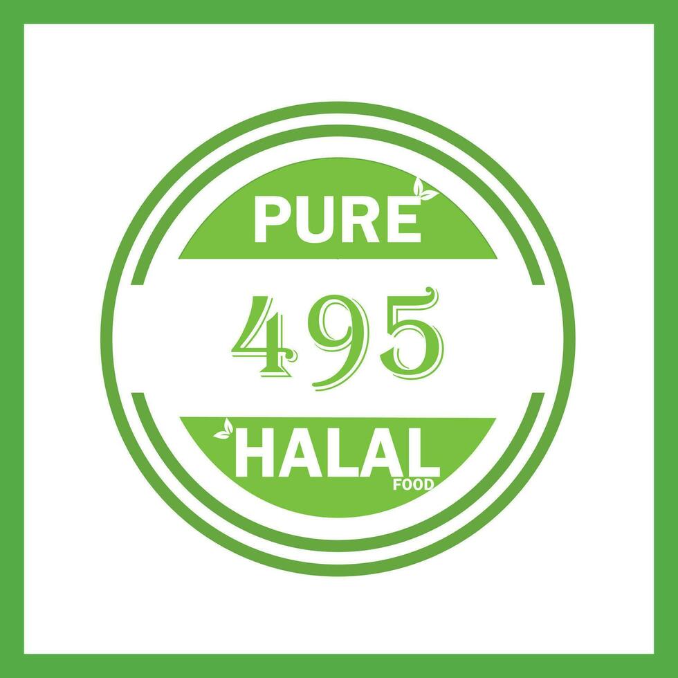 design with halal leaf design 495 vector