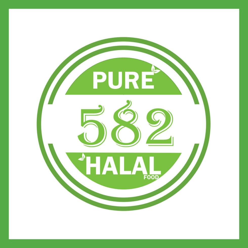 diseño con halal hoja diseño 582 vector