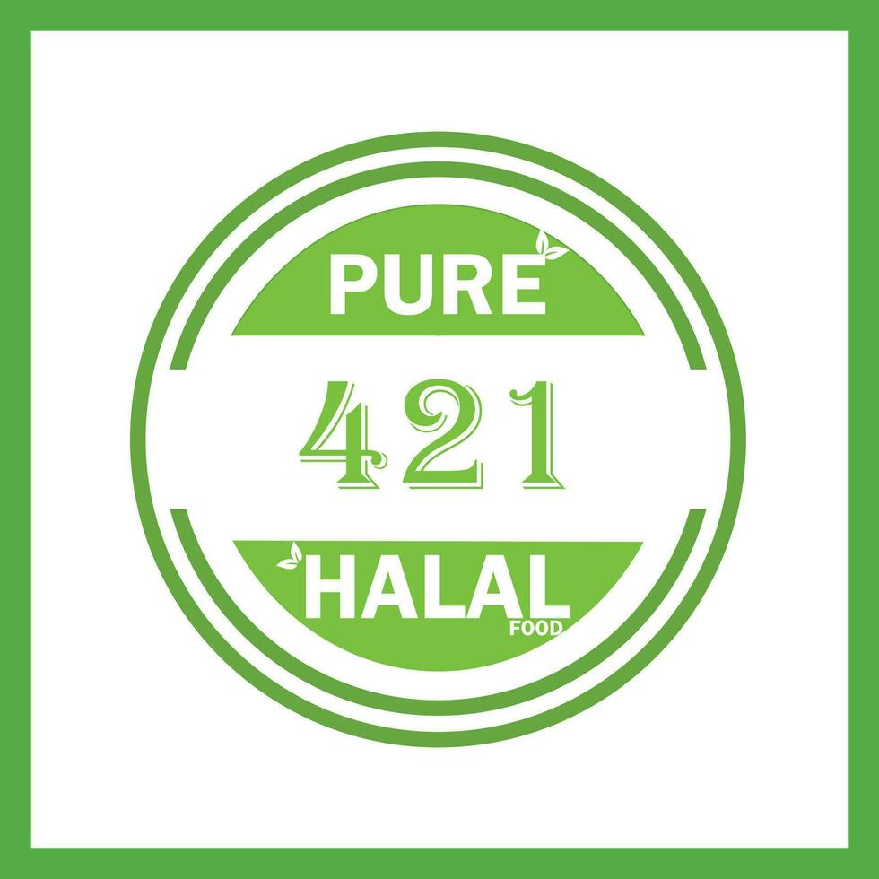 design with halal leaf design 421 vector