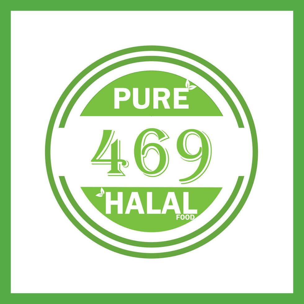 design with halal leaf  design 469 vector