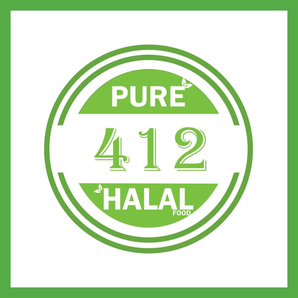 design with halal leaf design 412 vector