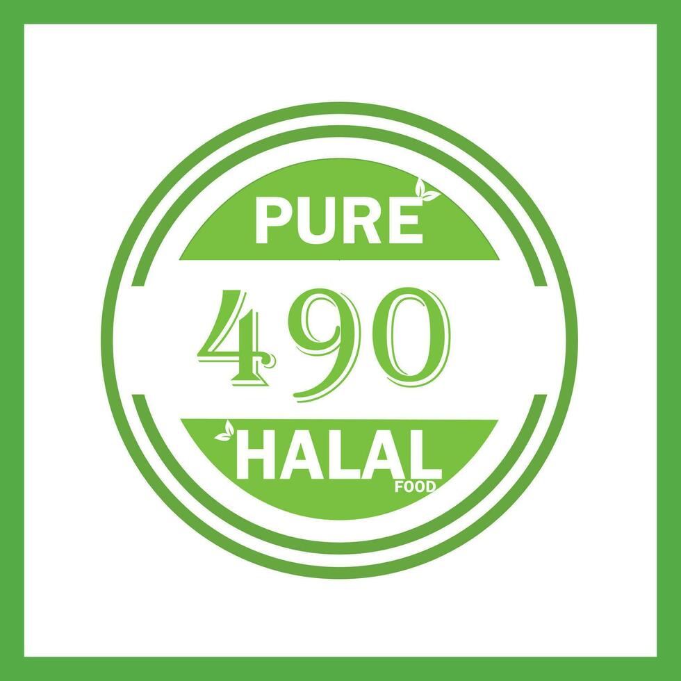 diseño con halal hoja diseño 490 vector