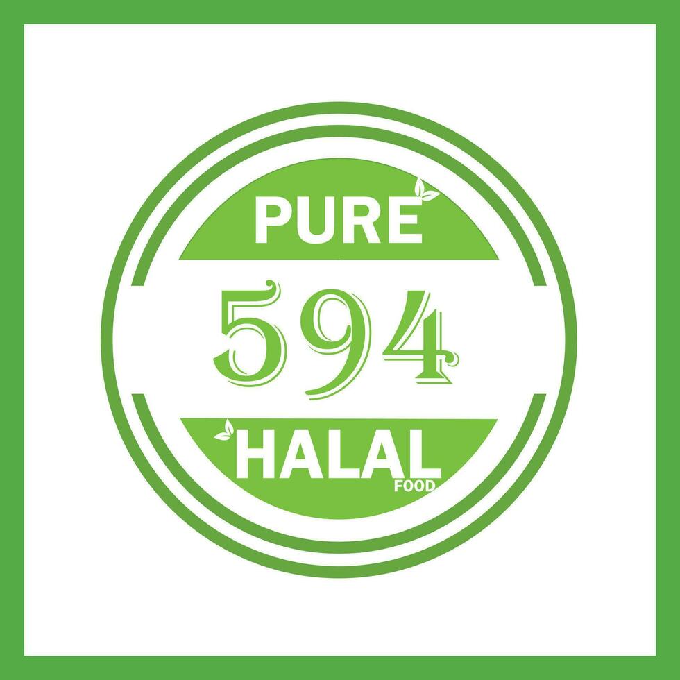 design with halal leaf design 594 vector