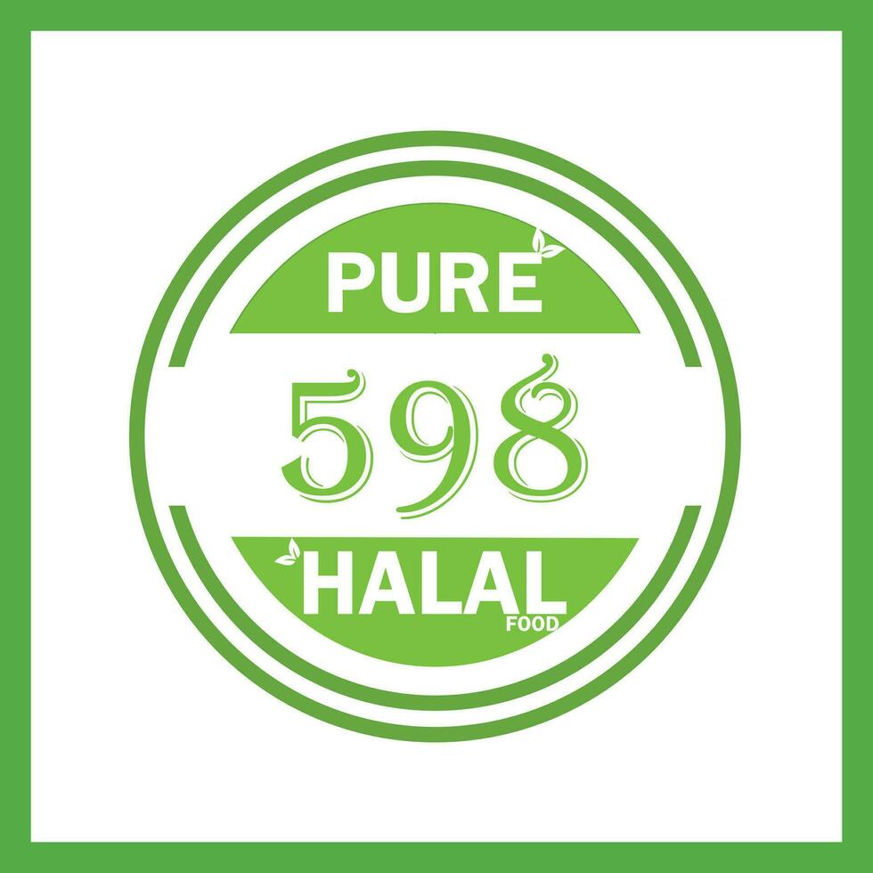 design with halal leaf design 598 vector