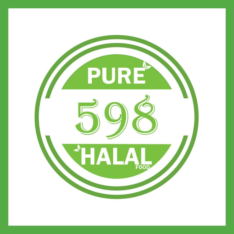 diseño con halal hoja diseño 598 vector