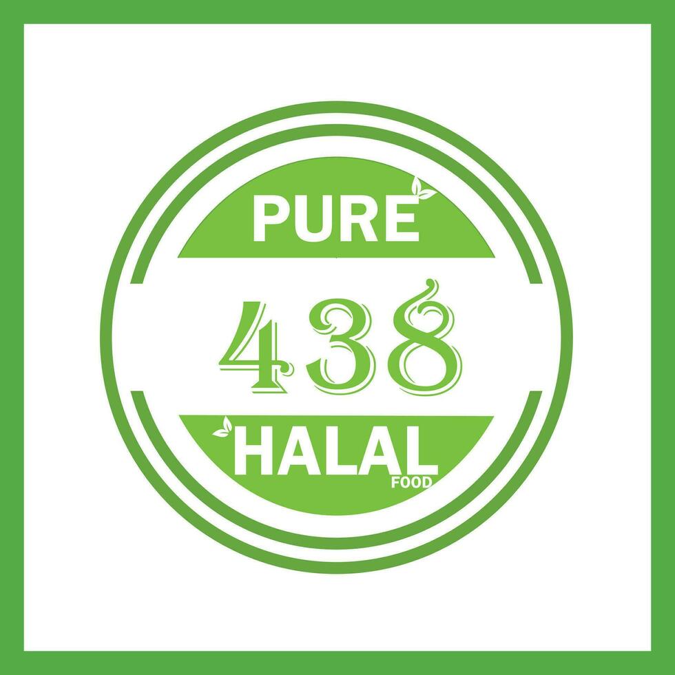 design with halal leaf design 438 vector