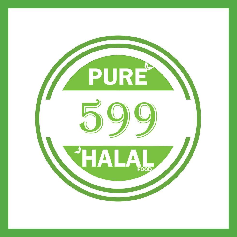 design with halal leaf design 599 vector