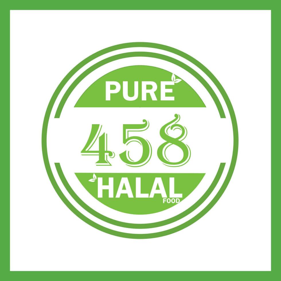 design with halal leaf  design 458 vector